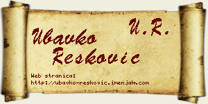 Ubavko Resković vizit kartica